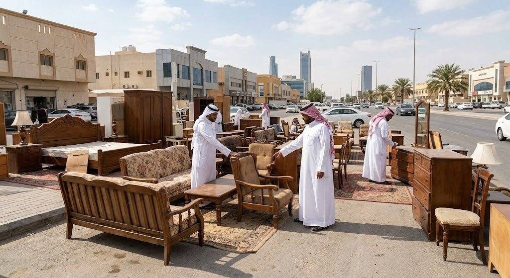 فريق عمل محترف يقوم بفحص وتقييم الأثاث المنزلي بعناية ضمن خدمات شراء الاثاث المستعمل حي القيروان بالرياض لضمان تقديم أفضل الأسعار وتوفير تجربة مريحة وسريعة.